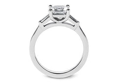 Maria - Princess - Natural Diamond Trilogy Engagement Ring