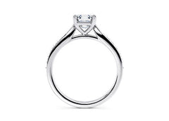 Angelina - Asscher - Natural Diamond, Diamond Band Engagement Ring