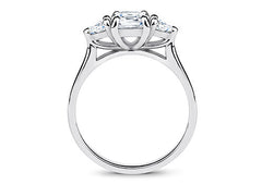 Rosina - Asscher - Labgrown Diamond Trilogy Engagement Ring
