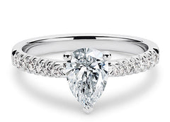 Bella - Pear - Labgrown Diamond, Diamond Band Engagement Ring