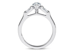 Maria - Marquise - Natural Diamond Trilogy Engagement Ring