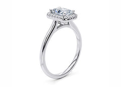 Daniella - Radiant - Natural Diamond Halo Engagement Ring