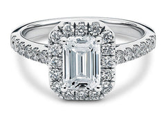 Jianna - Emerald - Natural Diamond Halo Engagement Ring