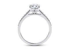 Mia - Round - Natural Diamond, Diamond Band Engagement Ring