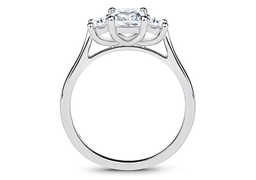 Angela - Radiant - Natural Diamond Trilogy Engagement Ring
