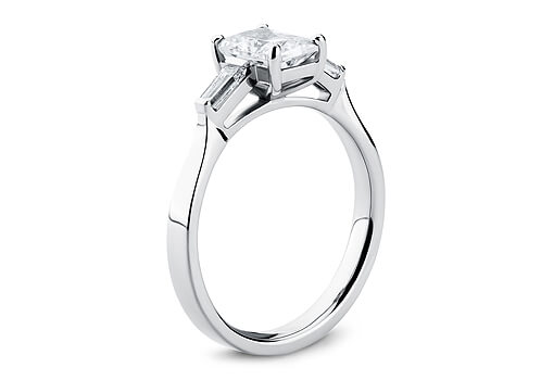 Maria - Radiant - Natural Diamond Trilogy Engagement Ring