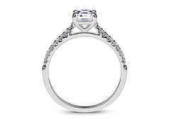 Bella - Asscher - Natural Diamond, Diamond Band Engagement Ring