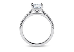 Bella - Princess - Natural Diamond, Diamond Band Engagement Ring