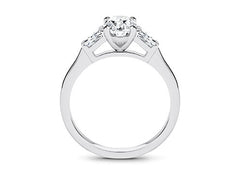 Maria - Oval - Natural Diamond Trilogy Engagement Ring
