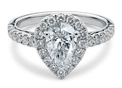 Jianna - Pear - Natural Diamond Halo Engagement Ring