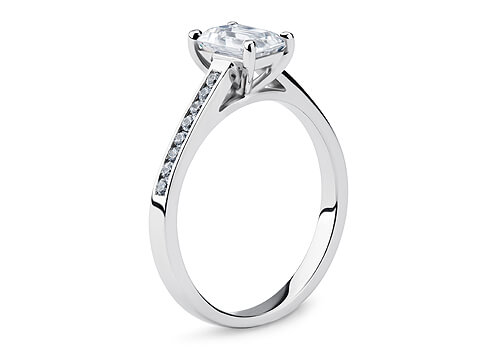 Mia - Emerald - Labgrown Diamond, Diamond Band Engagement Ring