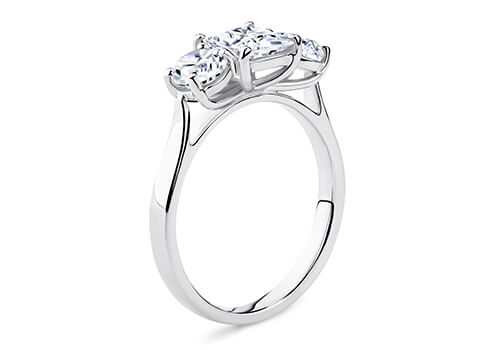 Angela - Princess - Labgrown Diamond Trilogy Engagement Ring