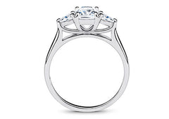 Rosina - Radiant - Natural Diamond Trilogy Engagement Ring