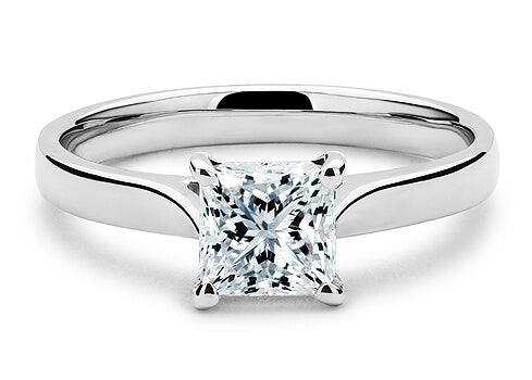 Isabella - Princess - Natural Diamond Solitaire Engagement Ring