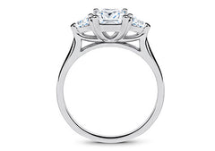 Rosina - Princess - Natural Diamond Trilogy Engagement Ring