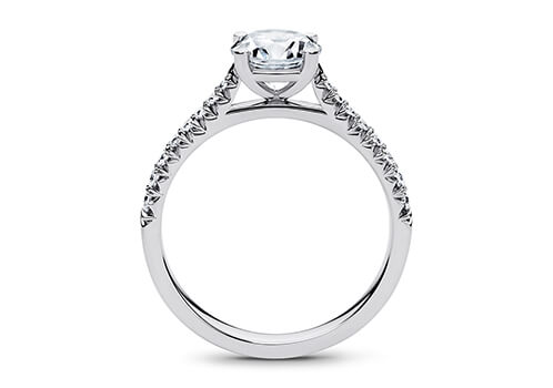 Bella - Round - Natural Diamond, Diamond Band Engagement Ring