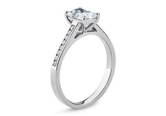 Mia - Radiant - Labgrown Diamond, Diamond Band Engagement Ring
