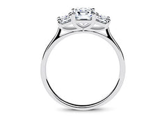 Angela - Asscher - Labgrown Diamond Trilogy Engagement Ring