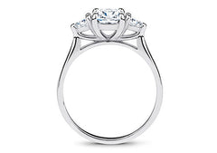 Rosina - Cushion - Labgrown Diamond Trilogy Engagement Ring