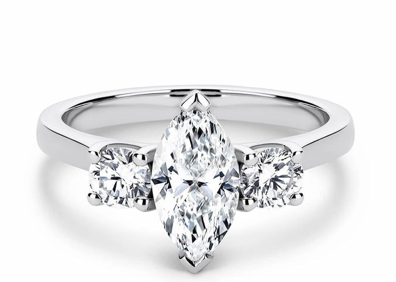 Angela - Marquise - Labgrown Diamond Trilogy Engagement Ring