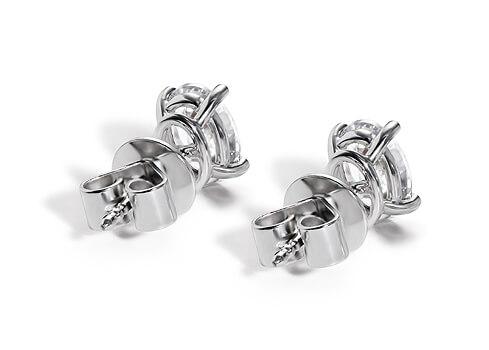 Oval Diamond Stud Earrings in Platinum