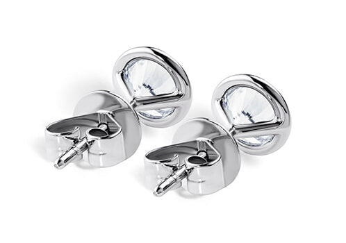Round Diamond Stud Earrings in White Gold