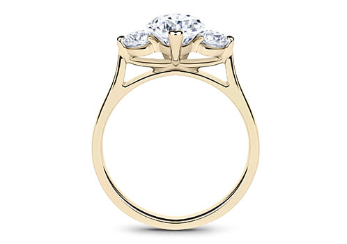 Angela - Heart - Natural Diamond Trilogy Engagement Ring