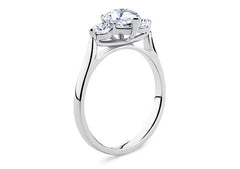 Angela - Heart - Natural Diamond Trilogy Engagement Ring