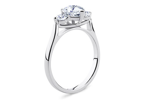 Angela - Heart - Labgrown Diamond Trilogy Engagement Ring