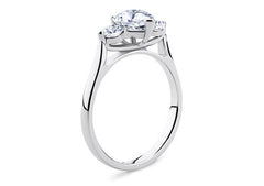 Angela - Heart - Labgrown Diamond Trilogy Engagement Ring