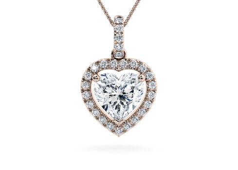 Heart Diamond Pendant in Rose Gold