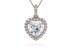 Heart Diamond Pendant in Rose Gold