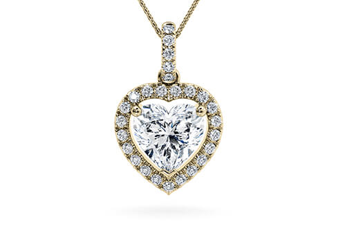 Heart Diamond Pendant in Yellow Gold