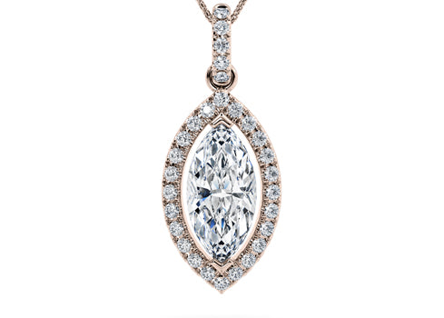 Marquise Diamond Pendant in Rose Gold