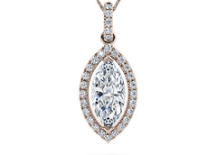 Marquise Diamond Pendant in Rose Gold