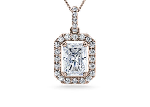 Radiant Diamond Pendant in Rose Gold