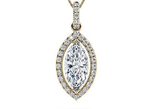 Marquise Diamond Pendant in Yellow Gold