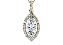 Marquise Diamond Pendant in Yellow Gold