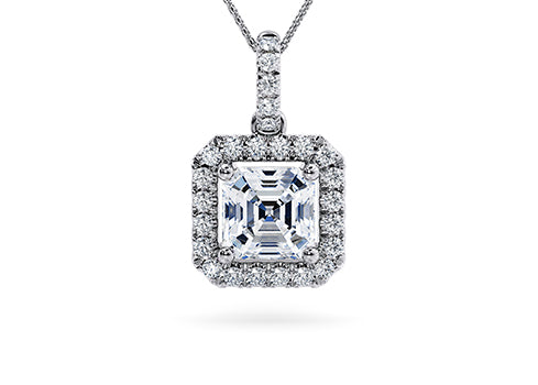 Asscher Diamond Pendant in Platinum