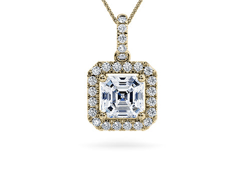 Asscher Diamond Pendant in Yellow Gold