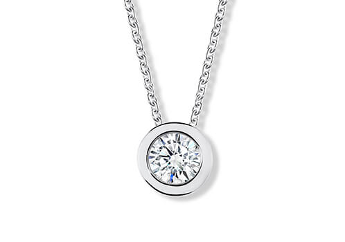 Round Diamond Pendant in Platinum