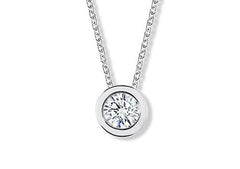 Round Diamond Pendant in White Gold