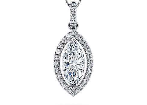 Marquise Diamond Pendant in Platinum