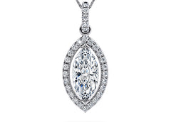 Marquise Diamond Pendant in White Gold