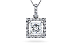 Princess Diamond Pendant in Platinum