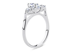 Angela - Pear - Labgrown Diamond Trilogy Engagement Ring