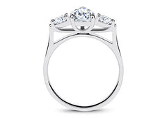 Angela - Pear - Natural Diamond Trilogy Engagement Ring