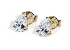 Pear Diamond Stud Earrings in Yellow Gold