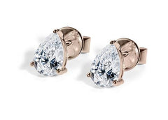 Pear Diamond Stud Earrings in Rose Gold