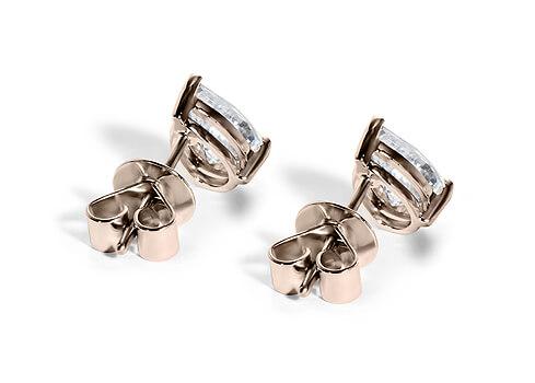 Pear Diamond Stud Earrings in Rose Gold